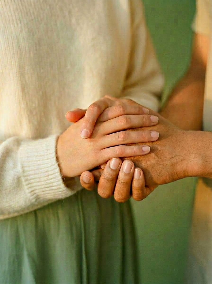 Couple holding hands during couples therapy session, Massachusetts and Connecticut